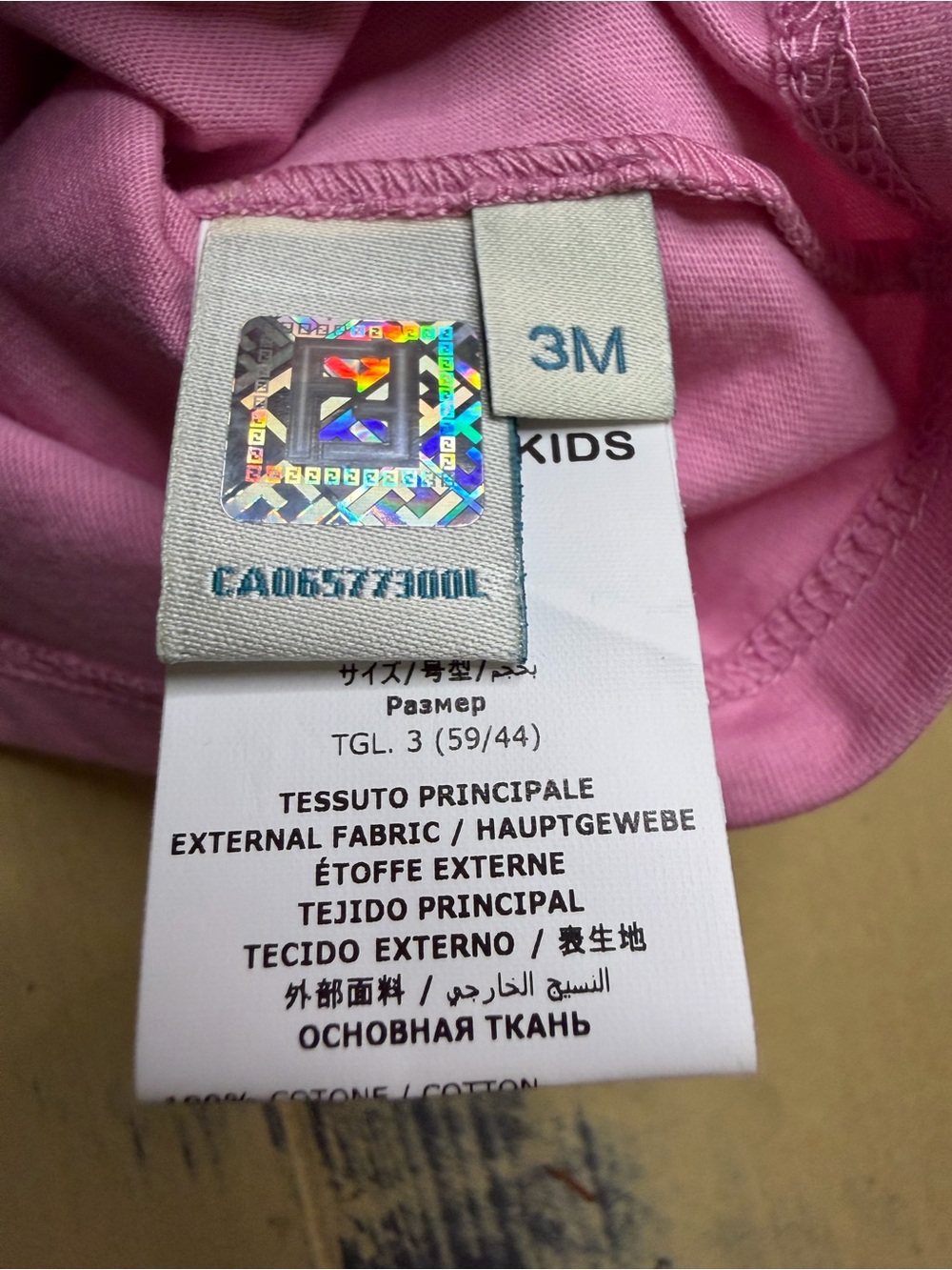 Fendi Pink Logo Short Sleeve Kids Tee - Picture 3 of 5